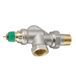 Danfoss Zawory grzejnikowe, RA-DV, Dynamiczny (niezależny od ciśnienia), DN 15, Kątowy poziomy, D - 013G7710