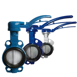 Przepustnica bezkołnierzowa SYLAX-Uranie z napędem ręcznym dźwigniowym dysk AISI316 NBR 16 BAR DN 32/40 Socla