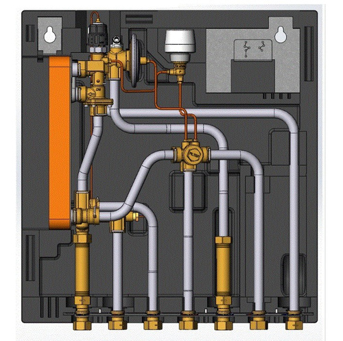 Danfoss EvoFlat FSS, Typ 2, 10 bar, 95 °C, Nazwa regulatora CWU: TP7001, Termostat - 145B0070