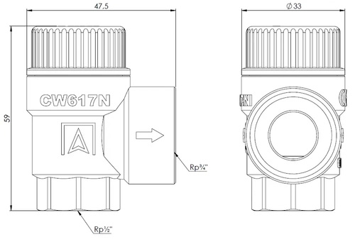Zawór bezpieczeństwa do instalacji grzewczych MS DN 15 6 bar Afriso