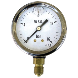 Manometr wskazówkowy gwintowany zewnętrzny z wypełnieniem glicerynowym Typ 212G 10 BAR 1/4" Socla