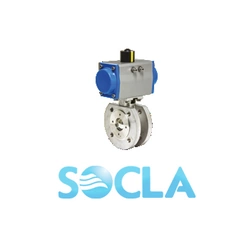 Zawór odcinający kulowy ze stali nierdzewnej typ PKW napęd dwustronnego działania  AISI316 PTFE PN 16 DN 65 (PN16) Socla