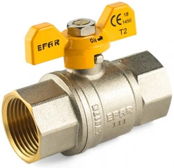 Zawór kulowy gazowy GW/GW DN 25 (1") motylek Efar