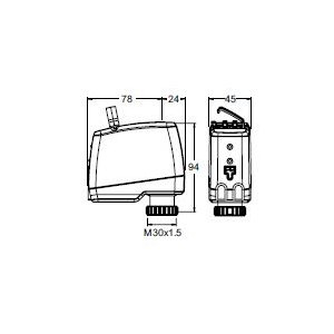 Siłownik TA-SLIDER 160 BACnet, 24 VAC/DC, 0(2)-10 VDC, 1m - IMI TA, 32222413011